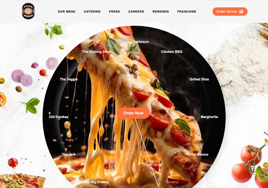 Pizza Mania website